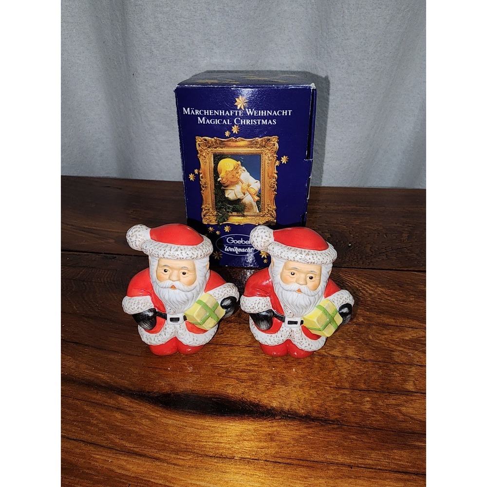 Goebel Magical‎ Christmas set of Two kneeling Santa Claus